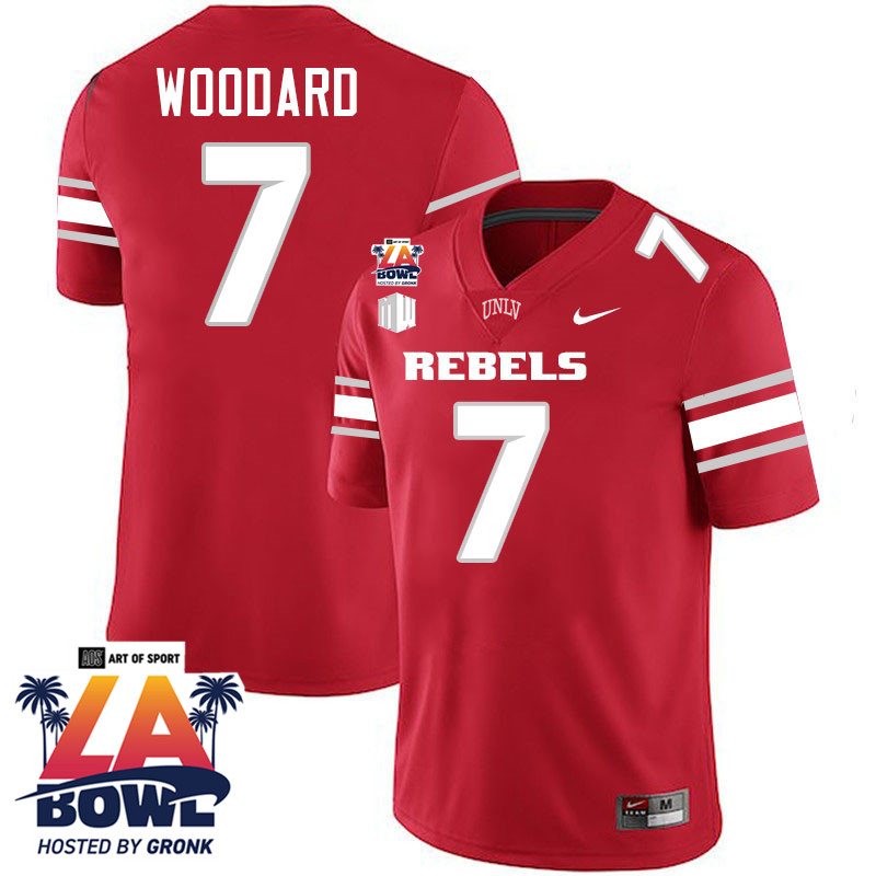 Jackson Woodard LA Bowl Jersey,UNLV Rebels 2024 LA Bowl Jersey-Scarlet